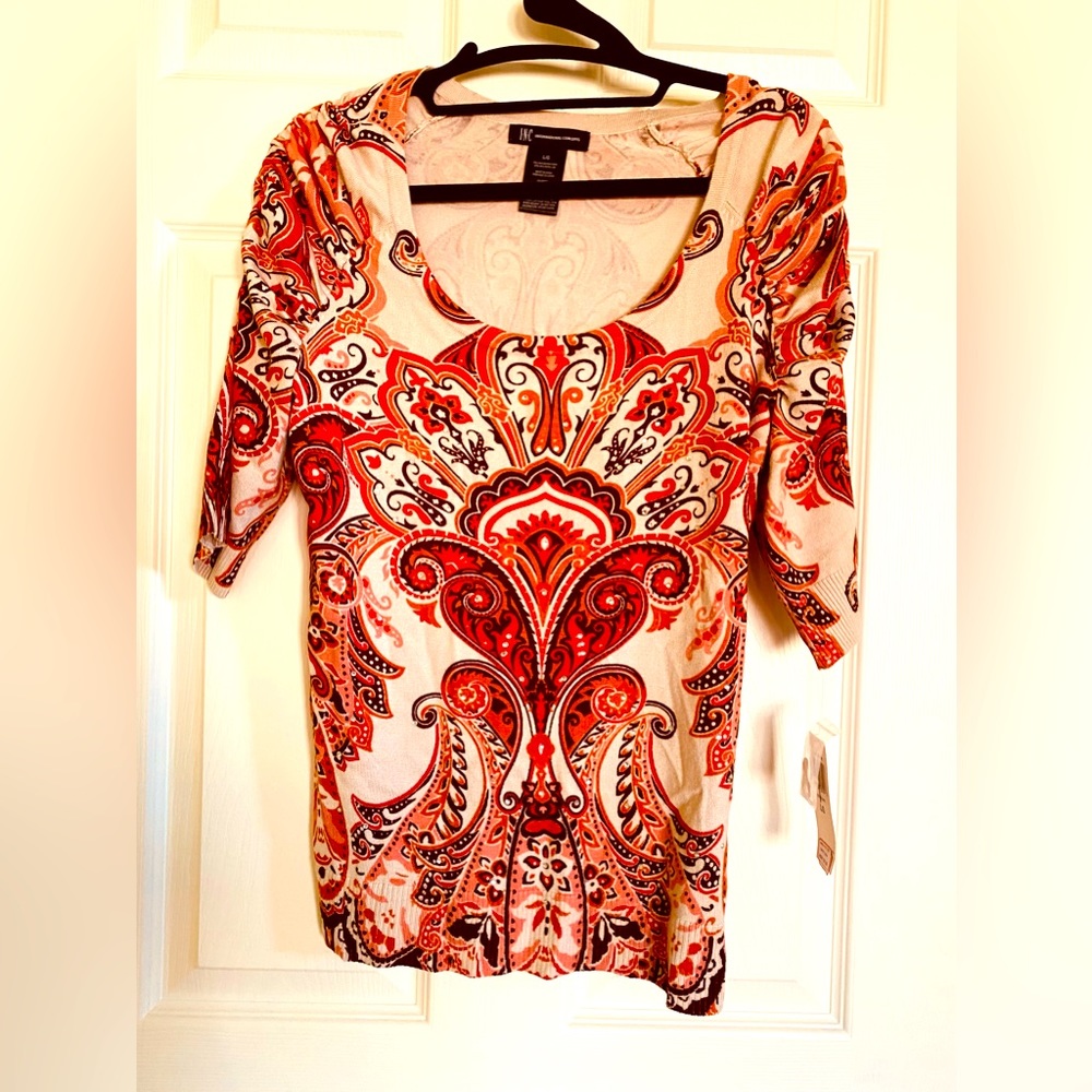 NWT INC paisley sweater